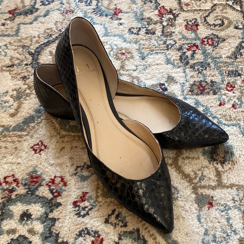 Marc Fisher Sunny D’Orsay Flat Snakeskin Black 7.5